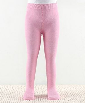 Cute Walk by Babyhug Anti Bacterial Tights Solid Design - Pink