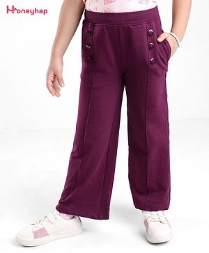 Honeyhap Premium Cotton Looper Full Length Solid Lounge Pant With Bio Finish- Pickled Beet