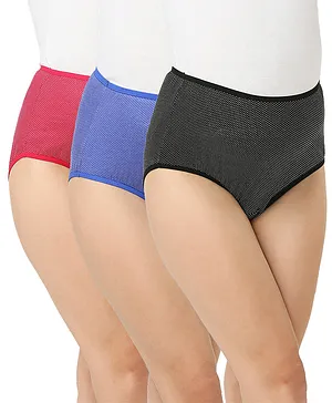 Bella Mama 100% Cotton Knit High Coverage Panties Set Pack Of 3 Dot Print (Colour May Vary)