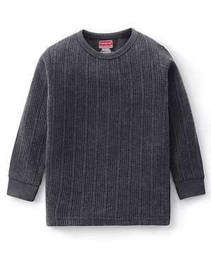Babyhug Cotton Full Sleeves Solid Thermal Vest-Dark Grey
