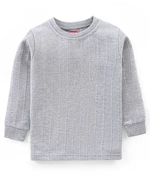Babyhug Cotton Full Sleeves Solid Thermal Vest-Light Grey