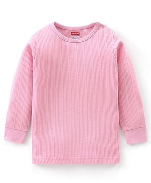 Babyhug Cotton Full Sleeves Solid Thermal Vest- Pink