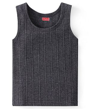 Babyhug Sleeveless Solid Thermal Vest - Dark Grey