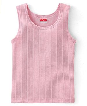 Babyhug Sleeveless Solid Thermal Vest - Pink