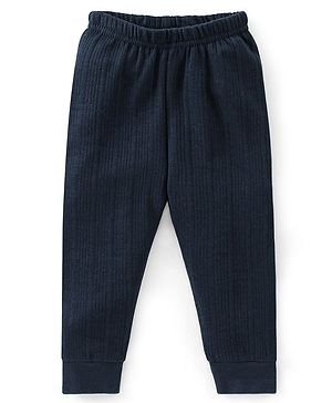 Babyhug Cotton Blend Full Length Thermal Legging Solid Colour - Dark Navy Blue