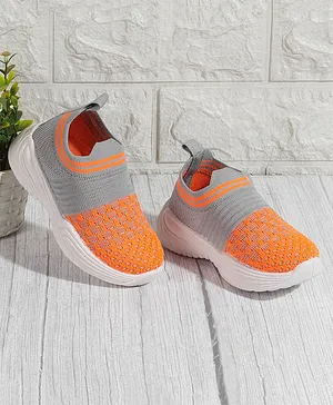 Jazzy Juniors Checkerd Unisex Casual Shoes -Orange