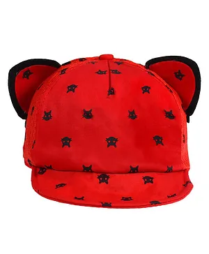 Tiekart Cat Design Cap - Red