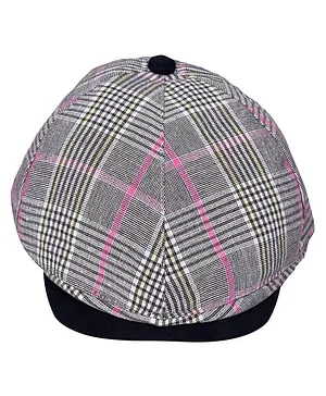 Tiekart Checkered Golf Cap - Grey Black & Pink