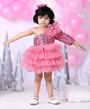 Foreverkidz Sparkling Symphony Dress For Girls -Dusty Pink