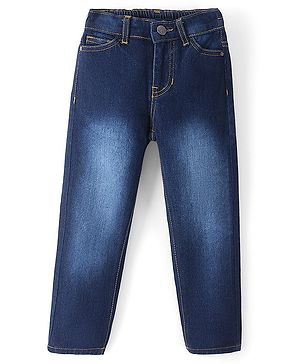 Pine Kids Ankle Length Washed Denim Jeans - Dark Blue