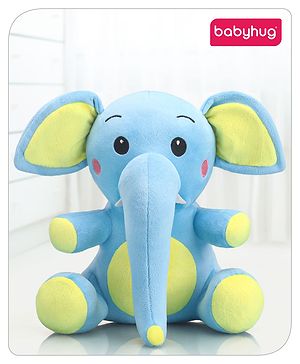 Babyhug Baby Elephant Soft Toy Blue-Height 27 cm
