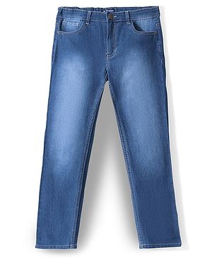Pine Kids Denim Full Length Adjustable Elasticated Slim Fit Jeans - Mid Blue