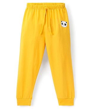 Babyhug Cotton Knit Full Length Lounge Pant Panda Print - Yellow