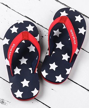 Pine Kids Slip On Flip Flops Stars Print - Blue