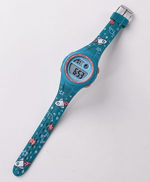 Babyhug Free Size Digital Watch With Space Design - Blue