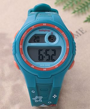 Babyhug Free Size Digital Watch With Space Design - Blue