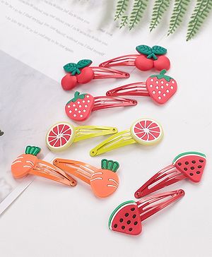 Babyhug Snap Clips Pack of 10 - Pink & Yellow