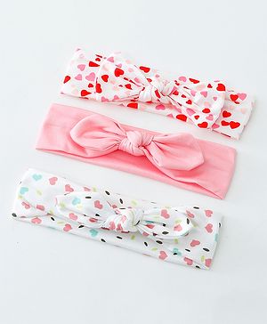 Babyhug Free Size Headbands with Bow Pack of 3 - Multicolor