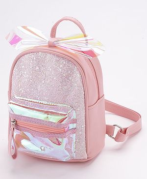 Babyhug Sequined Fashion Backpack - Pink