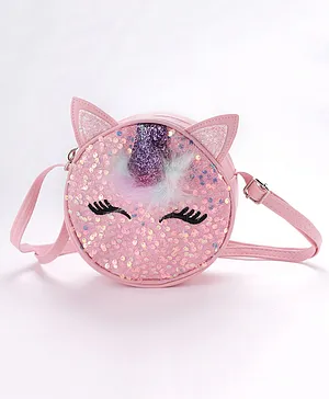 Babyhug Sling Bag Unicorn Print- Pink