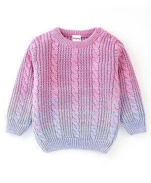 Babyhug  Full Sleeves Cable Knit Design  Pullovers - Purple