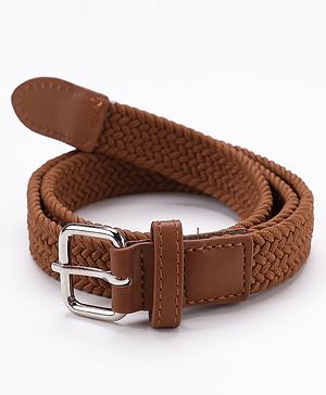 Pine Kids Free Size Braided Belt - Brown