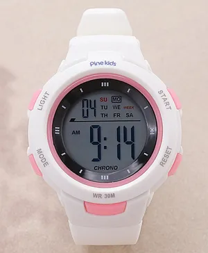 Pine Kids  Free Size Digital Watch - White