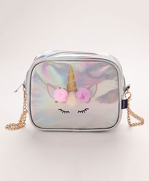 Pine Kids Unicorn Design Sling Bag - Silver