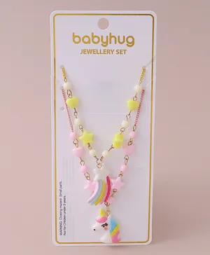 Babyhug Free Size Jewellery Set With Unicorn & Rainbow Design- Multicolor