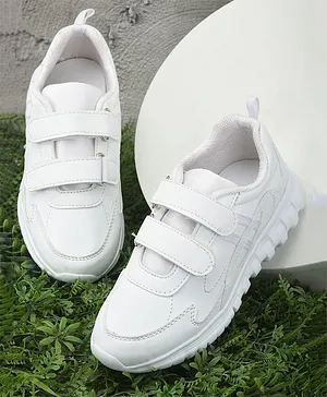 LIBERTY Velcro Closure School Shoes - White