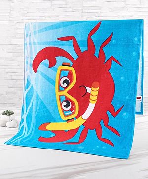 Babyhug Terry Woven Towel with Crab Print L 50.8 X B 101.6 cm - Blue