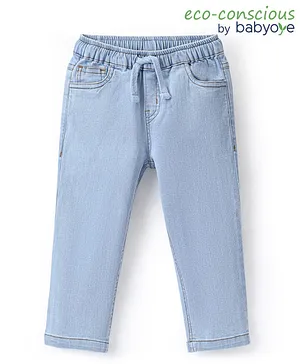Babyoye Cotton Elastane Full Length Jeans Solid Dyed - Blue