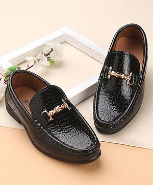 Cute Walk by Babyhug Slip On Formal & Partywear Shoes with Applique - Black