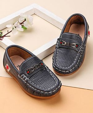 Cute Walk by Babyhug Formal & Partywear Slip On Shoes with Applique - Navy Blue