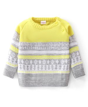 Babyhug Knit Full Sleeves Intarsia Pullover - Multicolor