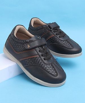 Pine Kids Textured Velcro Closure Casual Shoes - Brown