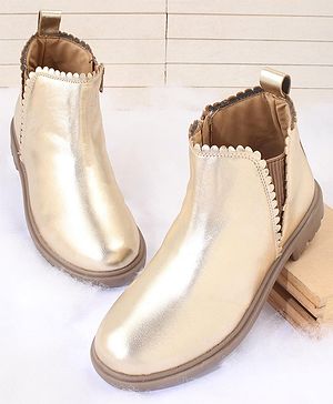 Pine Kids Zipper Closure Winter Boots  - Golden