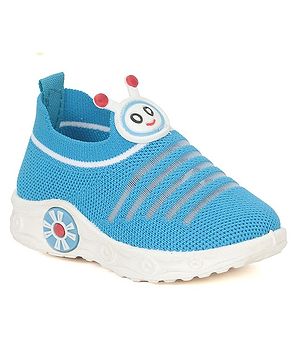 Lil Lollipop Striped Designed Slip On Musical Shoes - Blue