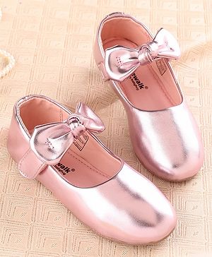 Cute Walk by Babyhug Velcro Closure Bellies Bow Applique - Light Pink