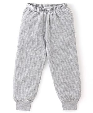 Babyhug Cotton Full Length Thermal Leggings Solid Colour Pattern - Grey