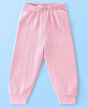 Babyhug Cotton Full Length Thermal Leggings - Pink