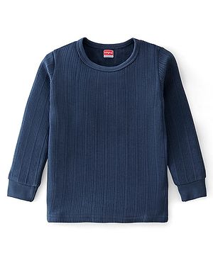 Babyhug Full Sleeves Thermal Vest Solid Colour - Navy Blue