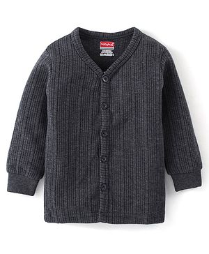 Babyhug Full Sleeves Solid Colour Thermal Vest - Dark Grey