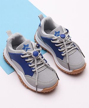 Cute Walk by Babyhug Sneakers With Lace Closure Solid - Light Grey