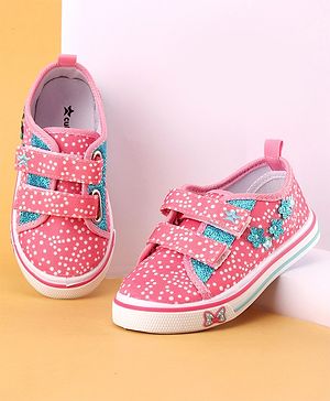 Cute Walk by Babyhug Double Velcro Closure with Floral Detailing Casual Shoes - Pink
