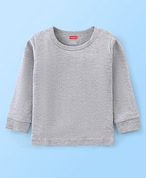 Babyhug Full Sleeves Thermal Vest - Light Grey