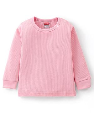 Babyhug Cotton Full Sleeves Solid Thermal Vest- Pink