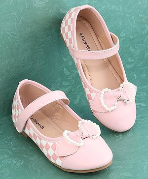 Pine Kids Bellies with Bow Applique & Velcro Closure - Pink