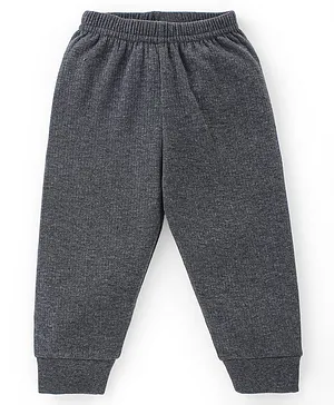 Babyhug Full Length Solid Thermal Pajama - Dark Grey