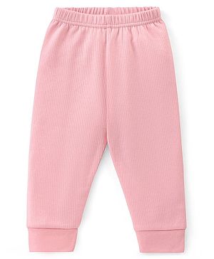 Babyhug Cotton Full Length Thermal Leggings Solid- Pink